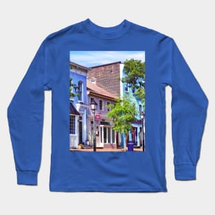 Alexandria VA - Blue Buildings on King Street Long Sleeve T-Shirt